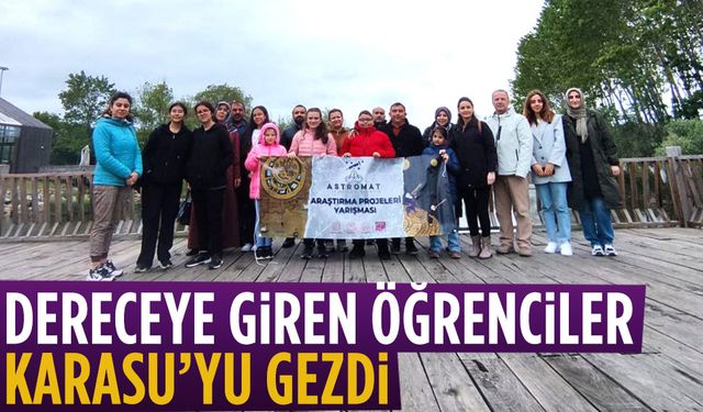 Dereceye giren öğrenciler ve aileleri Karasu’yu gezdi