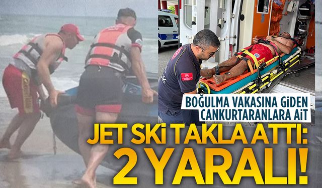 Boğulma vakasına giden cankurtaran kontrolündeki jet ski takla attı