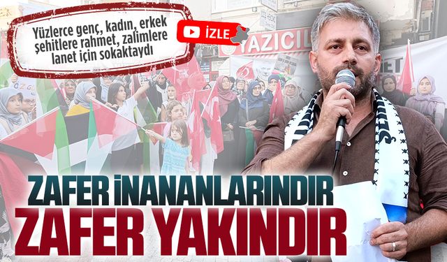 Karasu’da şehitlere rahmet, zalimlere lanet yürüyüşü ve basın açıklaması