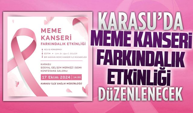 Karasu’da meme kanseri farkındalık etkinliği düzenlenecek