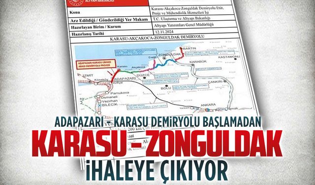 Adapazarı-Karasu başlamadan Karasu-Zonguldak ihaleye çıkıyor