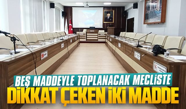 Aralık ayı meclisi beş maddeyle toplanıyor