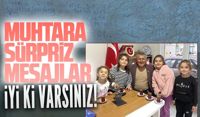 Limandereli çocuklar, Muhtar Erbaş’ı ziyaret etti