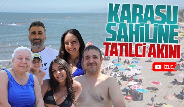 Karasu sahilinde tatilci yoğunluğu