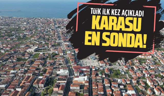 TÜİK ilk kez açıkladı, Karasu son sıralarda