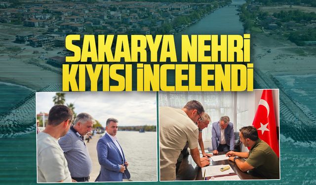 Sakarya Nehri kıyısındaki tahkimat çalışmaları incelendi