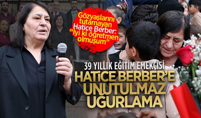 Aziziye İlkokulu, emektar öğretmen Hatice Berber’i gözyaşlarıyla uğurladı