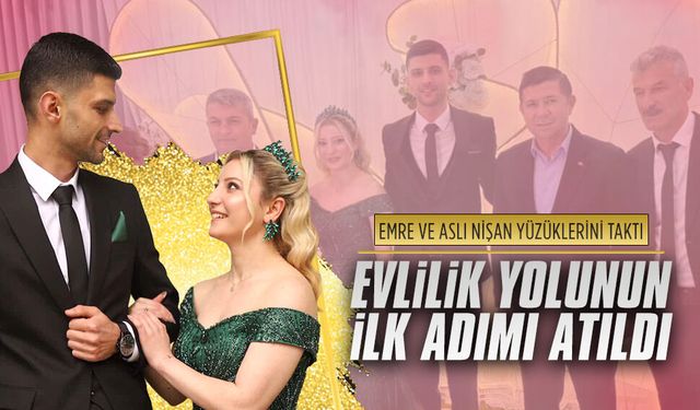 Emre Sarı ve Aslı Kasap nişan yüzüklerini taktı