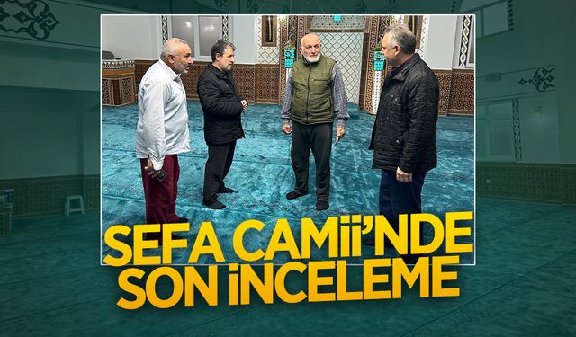 Müftü Çobanoğlu, Sefa Camii’nde incelemede bulundu