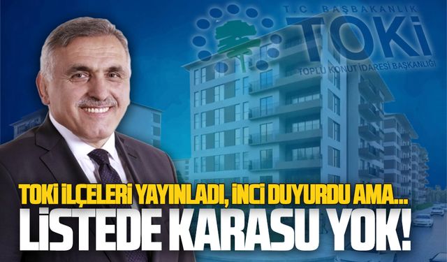 TOKİ proje alanları açıklandı, Karasu yok!