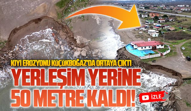Karasu’da dalgalar, yerleşim yerine 50 metre yaklaştı