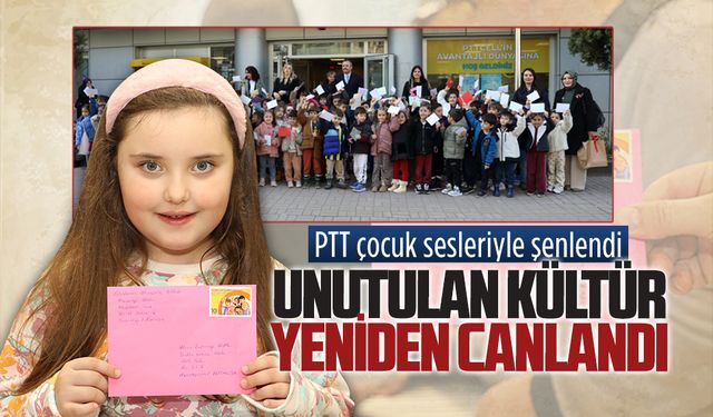 Minik öğrenciler ilk mektuplarını PTT ile gönderdi