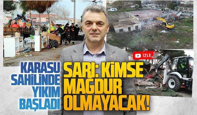 Sahiller Halkındır projesi kapsamında riskli alan bölgesinde yıkım başladı