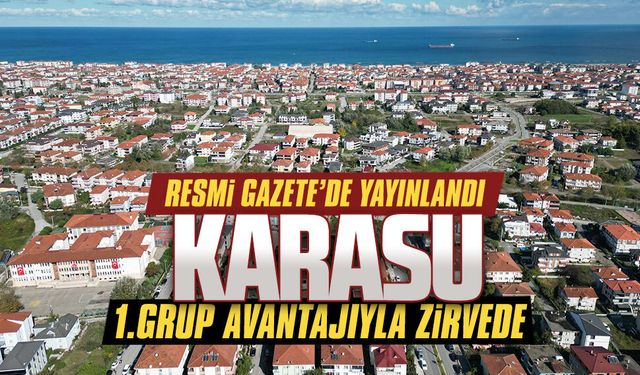 Resmi Gazete’de yayınlandı, Karasu 1.Grup avantajıyla zirvede