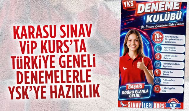 En seçkin yayınlardan oluşan YKS Deneme Kulübü Karasu Sınav VİP Kurs’ta