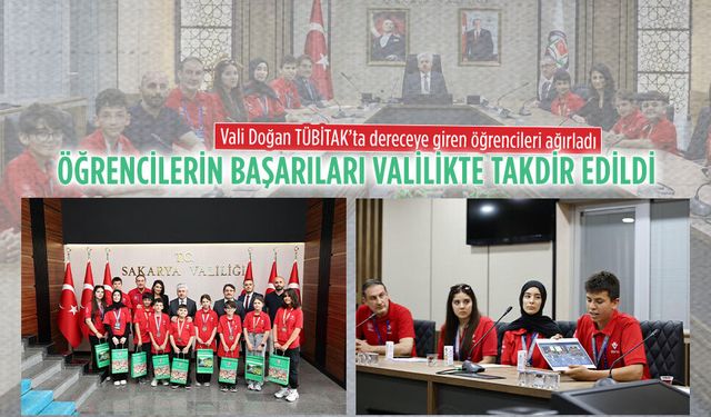 Vali Doğan TÜBİTAK’ta dereceye giren öğrencileri ağırladı