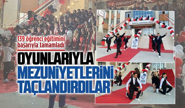 Karasu Anadolu Lisesi’nde 139 öğrenci mezuniyet coşkusunu yaşadı