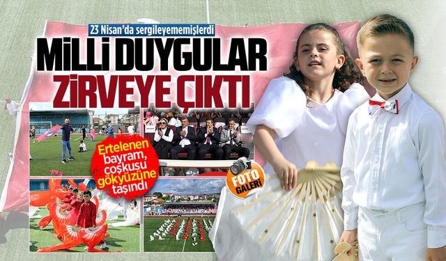 Şehit Teğmen Ömer Faruk Civelek Anaokulu’ndan dev bayraklı gösteri