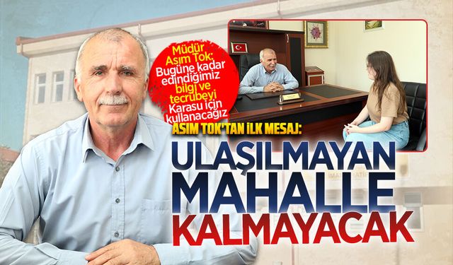 Karasu Halk Eğitimi Merkezi Müdürü Asım Tok, göreve başladı