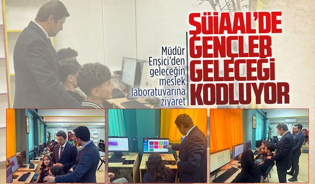 Müdür Enşici, ŞÜİAAL’de yapay zeka ve robotik kodlama sınıfını ziyaret etti