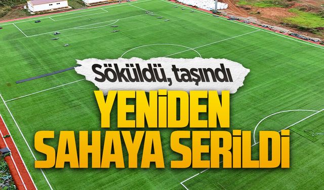 Karasu Şehir Stadı’nın çimleri Kurudere Sahası’na serildi