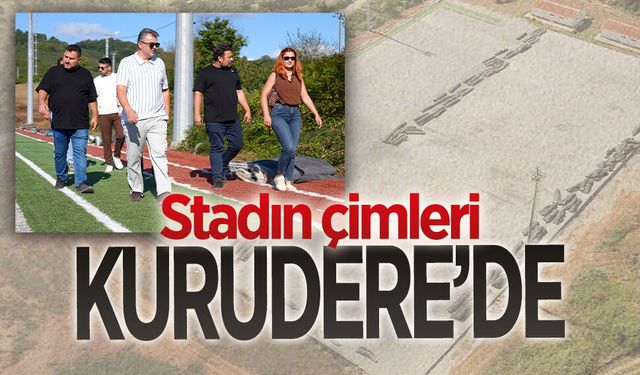 Karasu Şehir Stadı'nın çimleri Kurudere’ye seriliyor