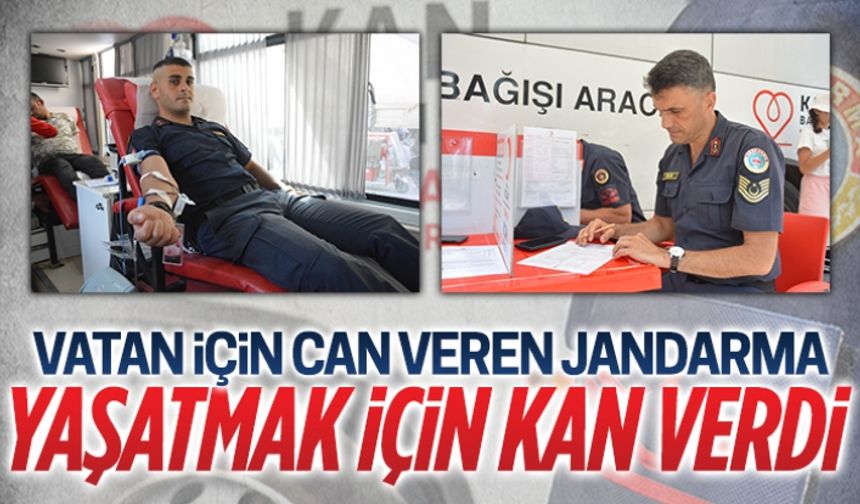 İlçe Jandarma Komutanlığı Merkez Jandarma Karakol personeli, kan bağışında bulundu