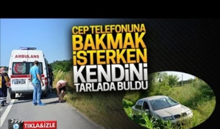 Cep telefonuna bakmak isterken takla attı