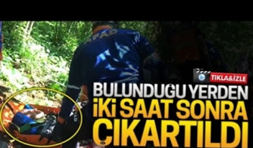 Düştüğü yerden iki saat sonra kurtarıldı