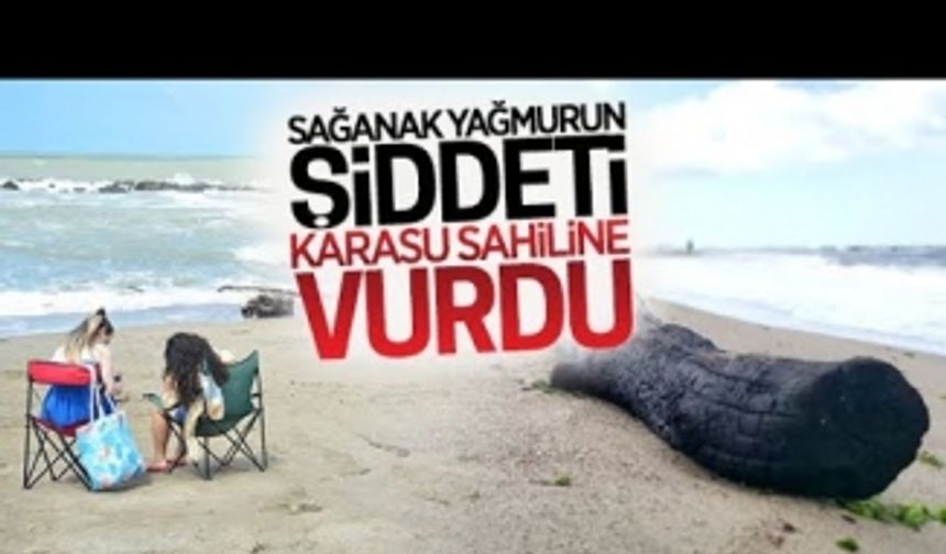 Sağanak yağmurun şiddeti Karasu sahiline vurdu