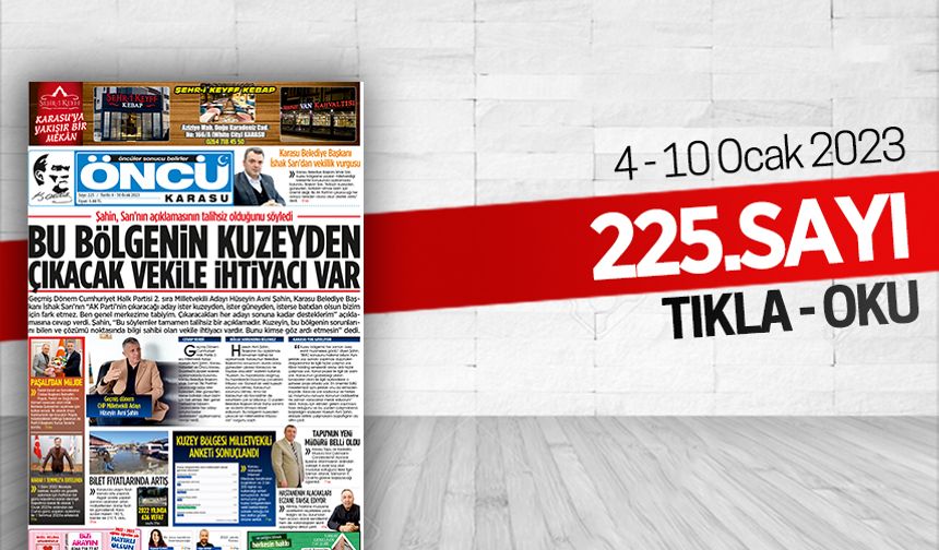Öncü Karasu Gazetesi 225.sayı