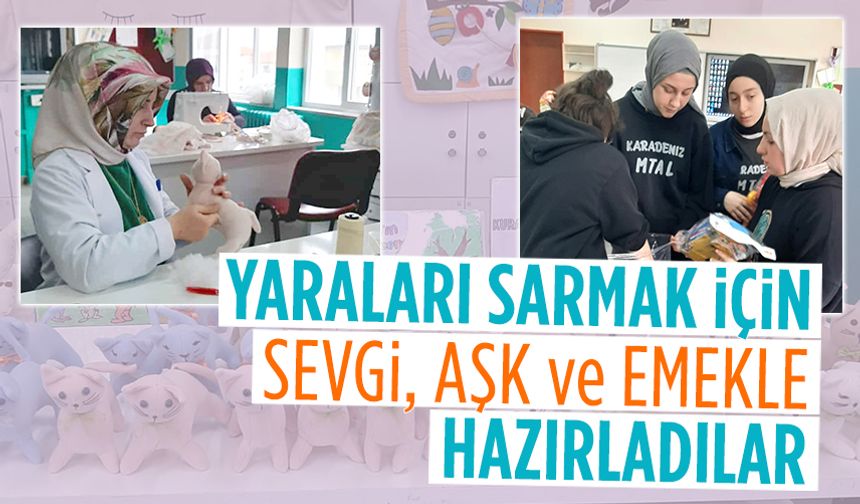 Karadeniz MTAL, depremzede çocuklar için oyuncak yaptı