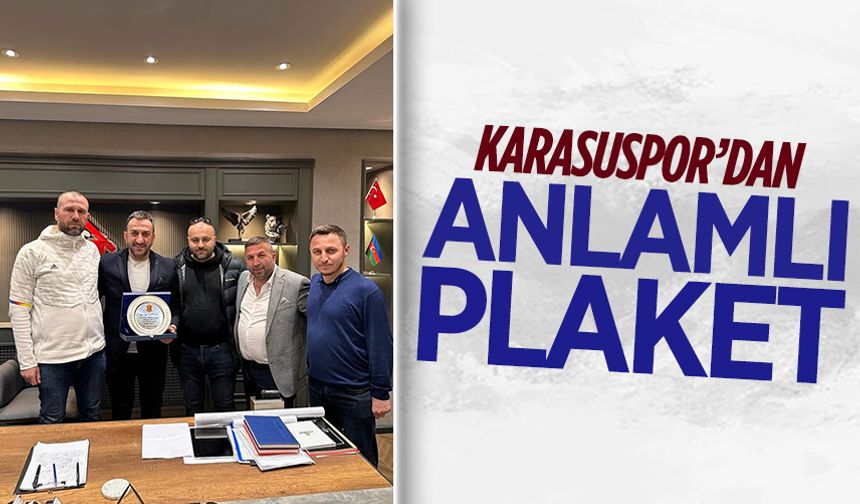 Karasuspor yönetiminden Emre Filizfidanoğlu’na plaket