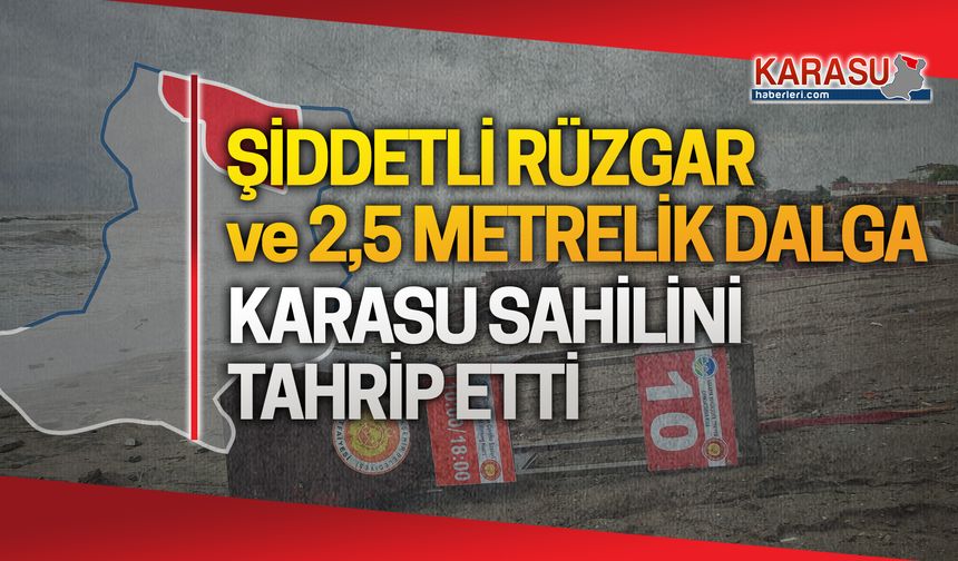 Karasu sahili, şiddetli rüzgar ve dev dalgalara teslim