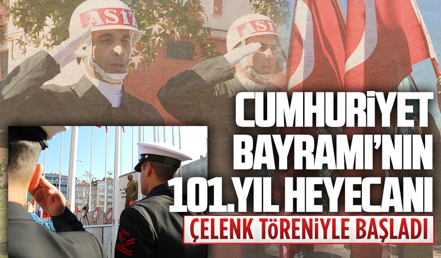 Karasu’da Cumhuriyetin 101.yılı kutlamaları çelenk töreniyle başladı