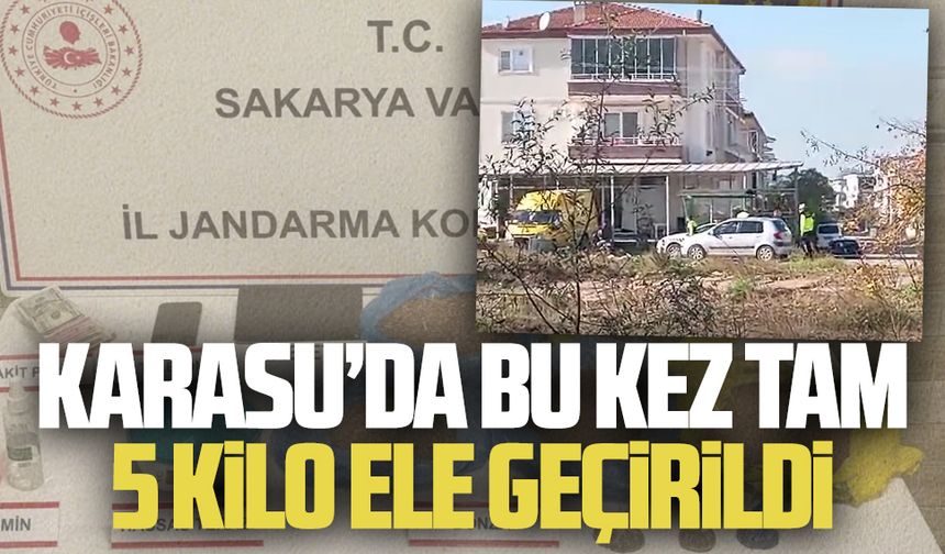 Jandarma, Karasu’da 5 kilo uyuşturucu yakaladı