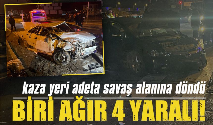 Kaza yeri savaş alanına döndü: 4 yaralı!