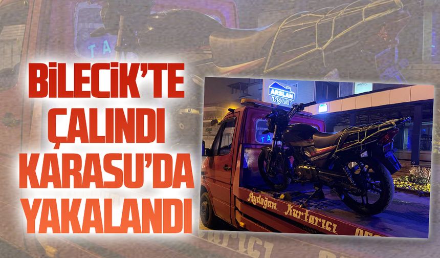 Bilecik’ten çalınan motosiklet Karasu’da ortaya çıktı