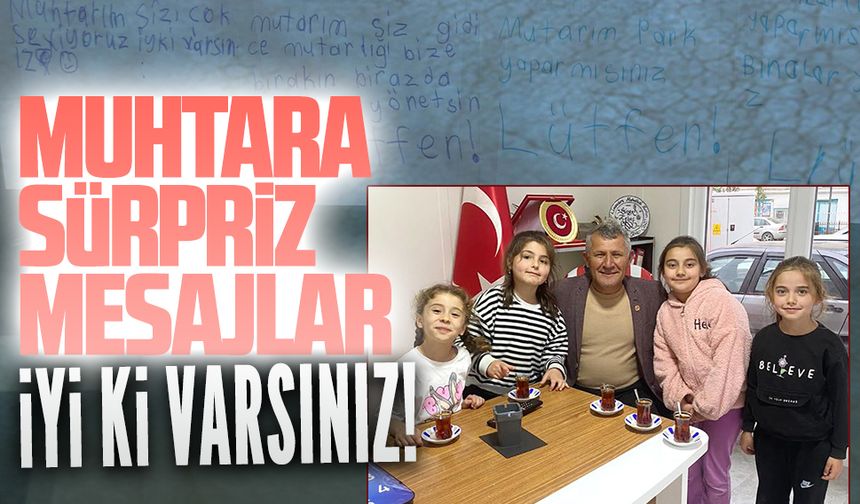 Limandereli çocuklar, Muhtar Erbaş’ı ziyaret etti