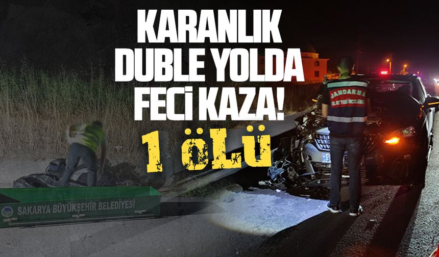 Karanlık duble yolda feci kaza