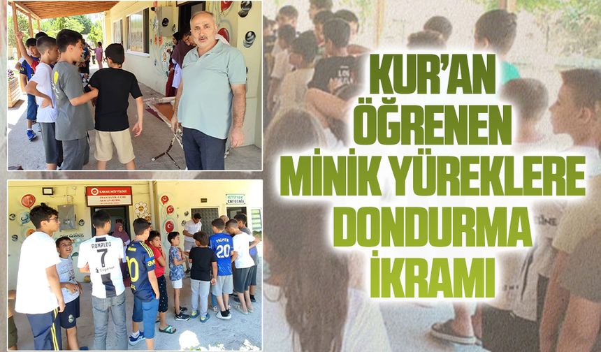 İmamı Şamil Camii’nde Yaz Kur’an Kursu öğrencilerine tatlı sürpriz