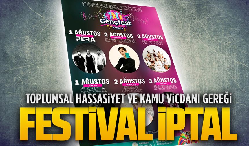 Yangın felaketi nedeniyle Gençfest Karasu etkinliği iptal edildi