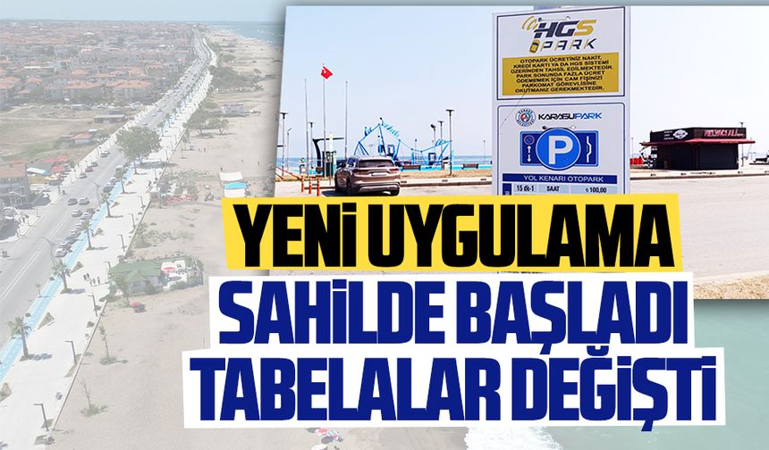 Sahilde parkomata yeni uygulama tabelalar değişti