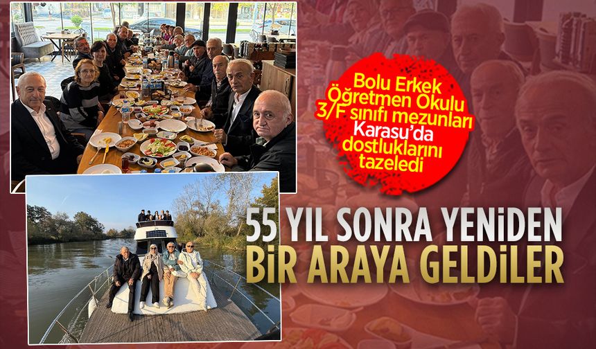 Bolu Erkek Öğretmen Okulu 3/F Sınıfı Mezunları Karasu'da buluştu