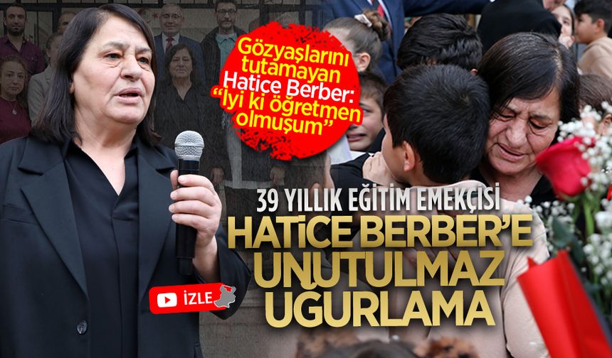 Aziziye İlkokulu, emektar öğretmen Hatice Berber’i gözyaşlarıyla uğurladı