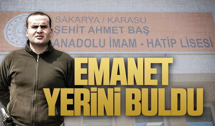 Şehit Ahmet Baş Anadolu İmam Hatip Lisesi tabelası asıldı