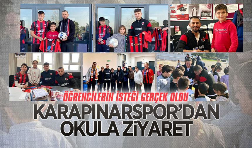 Karapınarspor’dan okula anlamlı ziyaret