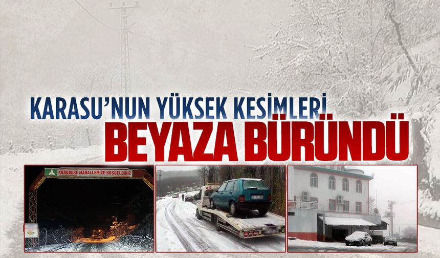 Karasu’nun yüksek kesimleri beyaza büründü