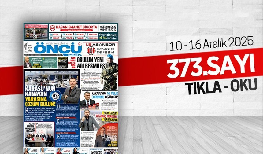 Öncü Karasu Gazetesi 373.sayı
