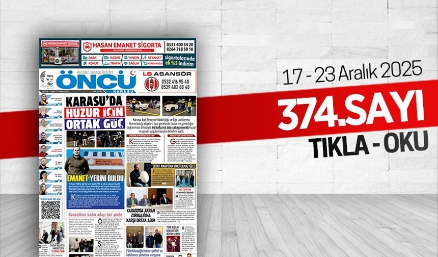 Öncü Karasu Gazetesi 374.sayı